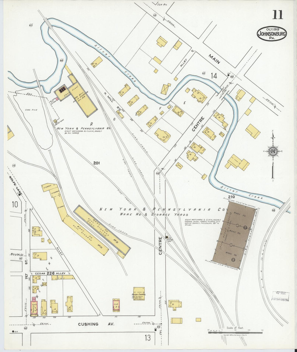 Sanborn Fire Insurance Map from Johnsonburg, Elk County, Pennsylvania (1919), Sheet #0011 - Complete Map Set gallery image, historic Sanborn map, vintage wall art, Pennsylvania Pennsylvania