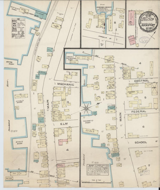 Sanborn Fire Insurance Map from Bucksport, Hancock County, Maine (1884), Sheet #0001 - Historic Sanborn Fire Insurance Map Print, vintage old map wall art, antique decor, genealogy gift, Maine Maine map
