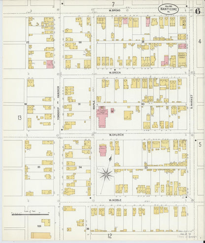 Sanborn Fire Insurance Map from Nanticoke, Luzerne County, Pennsylvania (1903), Sheet #0006 - Complete Map Set gallery image, historic Sanborn map, vintage wall art, Pennsylvania Pennsylvania