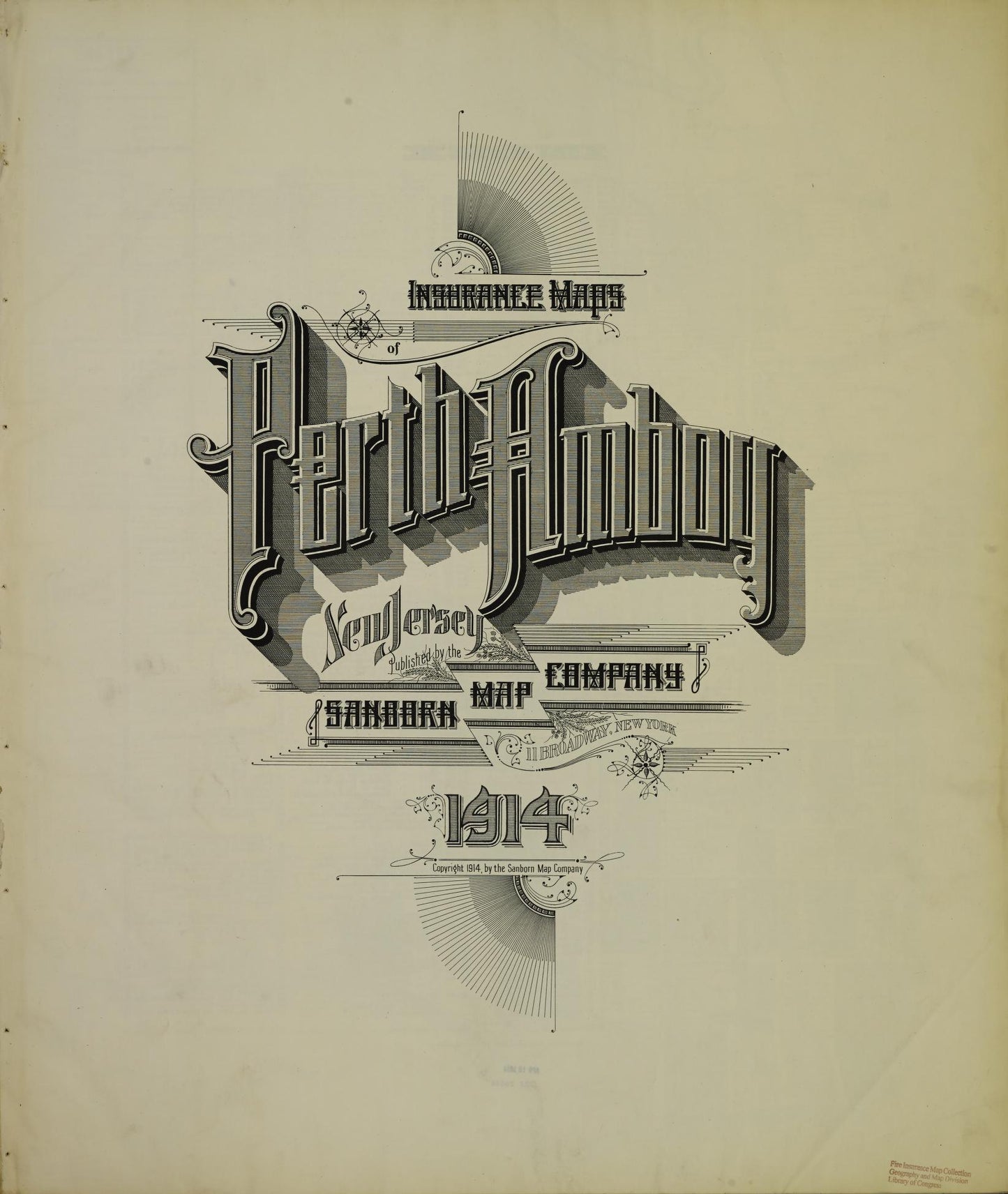 Sanborn Fire Insurance Map from Perth Amboy, Middlesex County, New Jersey. (1914) – Historic Sanborn Fire Insurance Map Print
