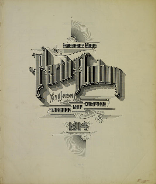 Sanborn Fire Insurance Map from Perth Amboy, Middlesex County, New Jersey. (1914) – Historic Sanborn Fire Insurance Map Print