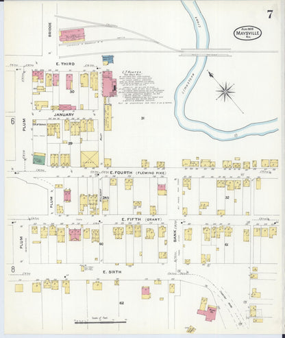 Sanborn Fire Insurance Map from Maysville, Mason County, Kentucky (1908), Sheet #0007 - Complete Map Set gallery image, historic Sanborn map, vintage wall art, Kentucky Kentucky