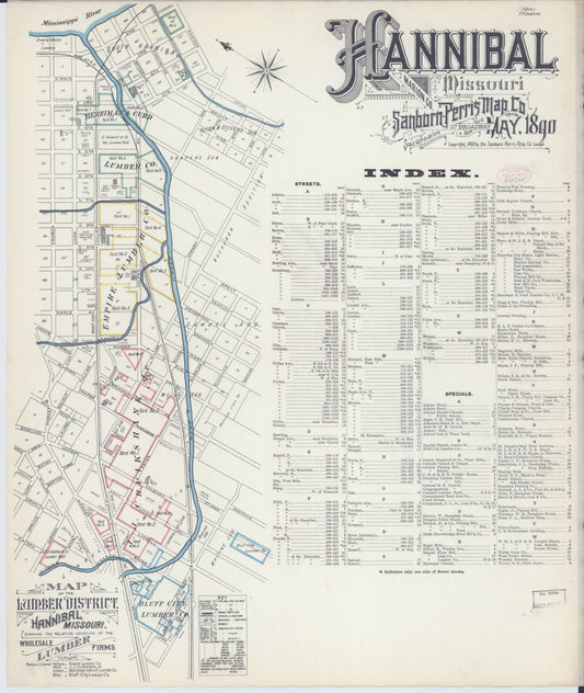 Sanborn Fire Insurance Map from Hannibal, Marion County, Missouri. (1890) – Historic Sanborn Fire Insurance Map Print