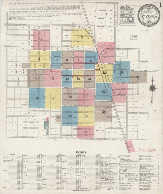 Sanborn Fire Insurance Map from El Centro, Imperial County, California. (1922) – Historic Sanborn Fire Insurance Map Print