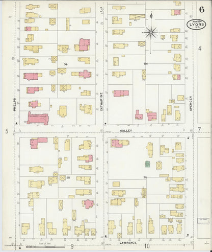 Sanborn Fire Insurance Map from Lyons, Wayne County, New York (1904), Sheet #0006 - Complete Map Set gallery image, historic Sanborn map, vintage wall art, New York New York