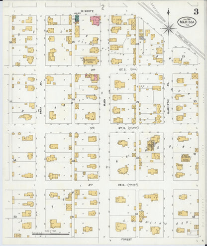 Sanborn Fire Insurance Map from Marissa, Saint Clair County, Illinois (1906), Sheet #0003 - Complete Map Set gallery image, historic Sanborn map, vintage wall art, Illinois Illinois