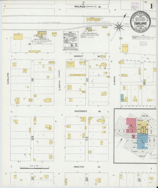 Sanborn Fire Insurance Map from Fairland, Ottawa County, Oklahoma. (1905) – Historic Sanborn Fire Insurance Map Print