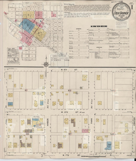Sanborn Fire Insurance Map from Casa Grande, Pinal County, Arizona. (1940) – Historic Sanborn Fire Insurance Map Print