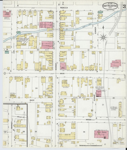 Sanborn Fire Insurance Map from East Palestine, Columbiana County, Ohio (1901), Sheet #0003 - Historic Sanborn Fire Insurance Map Print, vintage old map wall art, antique decor, genealogy gift, Ohio Ohio map