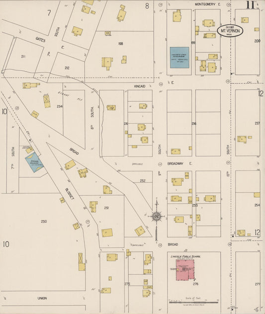 Sanborn Fire Insurance Map from Mount Vernon, Skagit County, Washington (1921), Sheet #0011 - Historic Sanborn Fire Insurance Map Print, vintage old map wall art, antique decor, genealogy gift, Washington Washington map