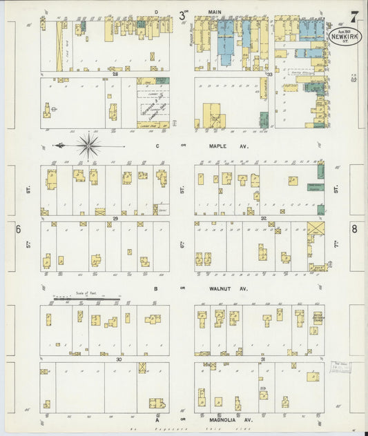 Sanborn Fire Insurance Map from Newkirk, Kay County, Oklahoma (1901), Sheet #0007 - Historic Sanborn Fire Insurance Map Print, vintage old map wall art, antique decor, genealogy gift, Oklahoma Oklahoma map