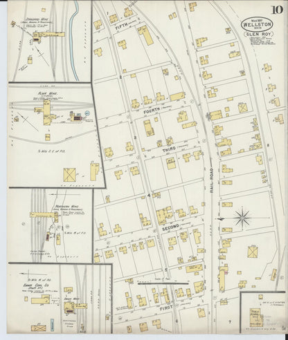 Sanborn Fire Insurance Map from Wellston, Jackson County, Ohio (1897), Sheet #0010 - Historic Sanborn Fire Insurance Map Print, vintage old map wall art, antique decor, genealogy gift, Ohio Ohio map