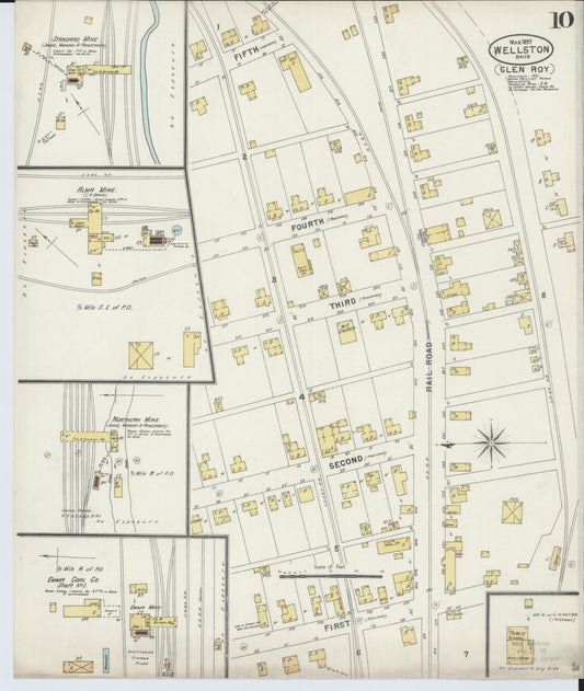 Sanborn Fire Insurance Map from Wellston, Jackson County, Ohio (1897), Sheet #0010 - Historic Sanborn Fire Insurance Map Print, vintage old map wall art, antique decor, genealogy gift, Ohio Ohio map