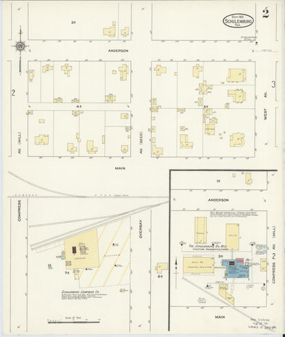 Sanborn Fire Insurance Map from Schulenburg, Fayette County, Texas (1912), Sheet #0002 - Complete Map Set gallery image, historic Sanborn map, vintage wall art, Texas Texas