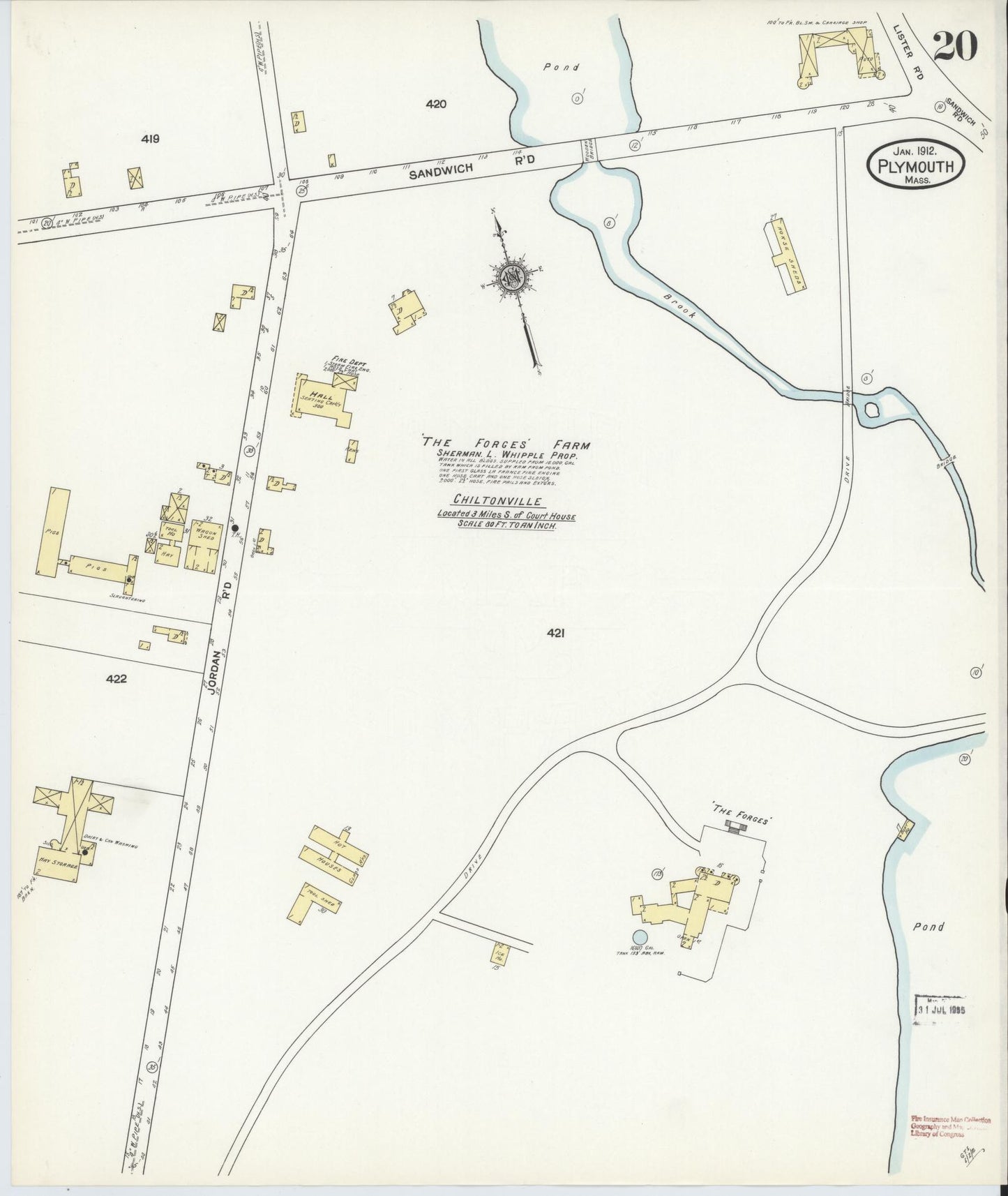 Sanborn Fire Insurance Map from Plymouth, Plymouth County, Massachusetts (1912), Sheet #0020 - Complete Map Set gallery image, historic Sanborn map, vintage wall art, Massachusetts Massachusetts