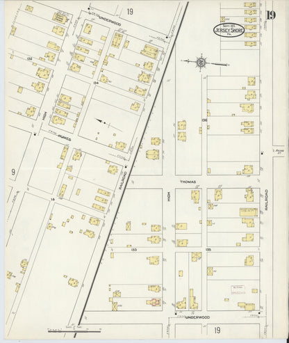 Sanborn Fire Insurance Map from Jersey Shore, Lycoming County, Pennsylvania (1913), Sheet #0019 - Complete Map Set gallery image, historic Sanborn map, vintage wall art, Pennsylvania Pennsylvania