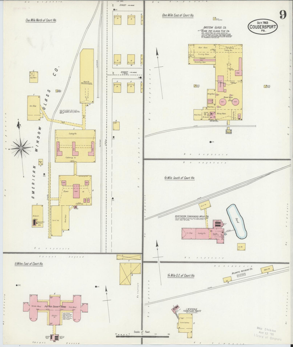 Sanborn Fire Insurance Map from Coudersport, Potter County, Pennsylvania (1903), Sheet #0009 - Complete Map Set gallery image, historic Sanborn map, vintage wall art, Pennsylvania Pennsylvania