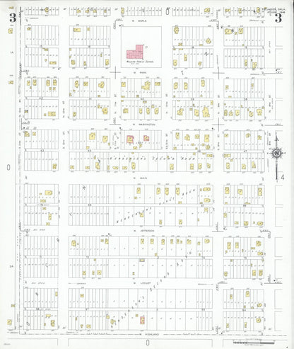 Sanborn Fire Insurance Map from Tecumseh, Pottawatomie County, Oklahoma (1949), Sheet #0003 - Complete Map Set gallery image, historic Sanborn map, vintage wall art, Oklahoma Oklahoma