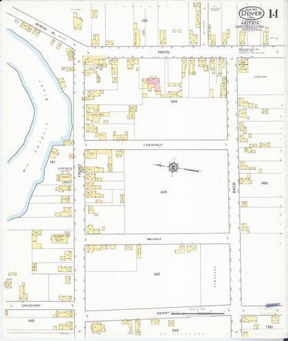 Sanborn Fire Insurance Map from Dover, Kent County, Delaware (1919), Sheet #0014 - Complete Map Set gallery image, historic Sanborn map, vintage wall art, Delaware Delaware