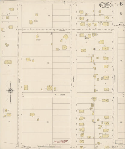 Sanborn Fire Insurance Map from El Monte, Los Angeles County, California (1920), Sheet #0006 - Complete Map Set gallery image, historic Sanborn map, vintage wall art, California California