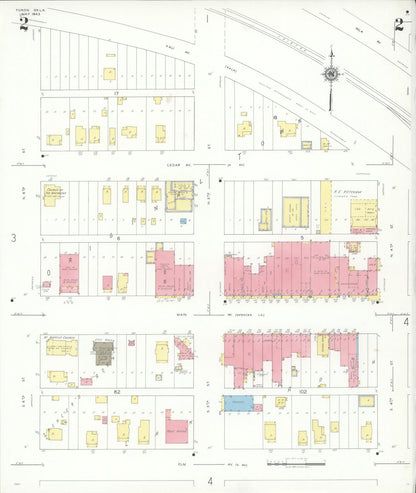 Sanborn Fire Insurance Map from Yukon, Canadian County, Oklahoma (1943), Sheet #0002 - Complete Map Set gallery image, historic Sanborn map, vintage wall art, Oklahoma Oklahoma