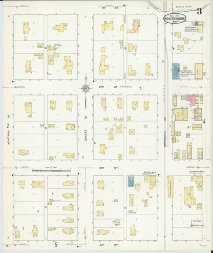 Sanborn Fire Insurance Map from New Richmond, St. Croix County, Wisconsin (1912), Sheet #0003 - Complete Map Set gallery image, historic Sanborn map, vintage wall art, Wisconsin Wisconsin