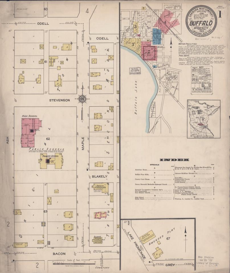 Sanborn Fire Insurance Map from Buffalo, Wright County, Minnesota. (1922) – Map View