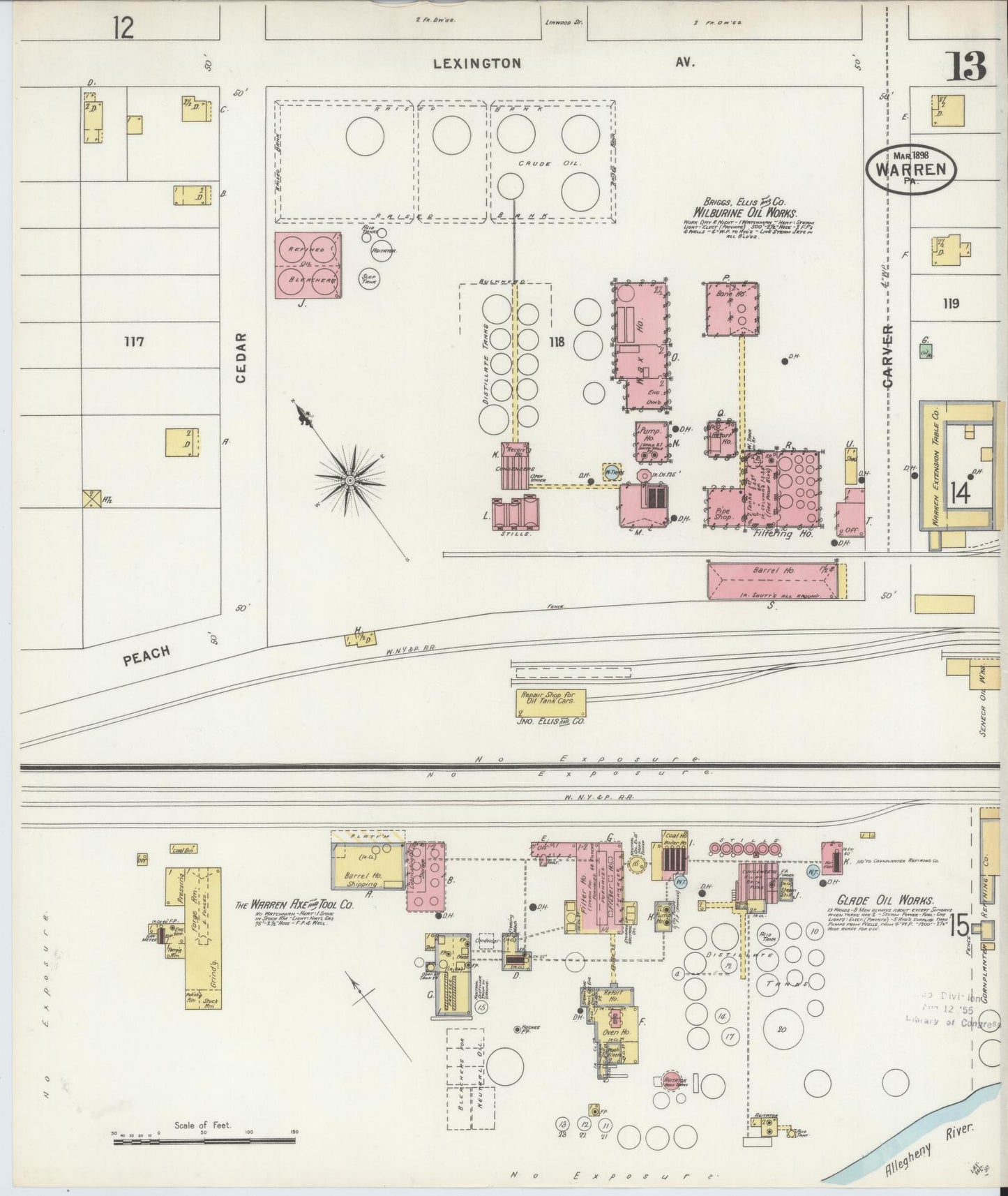Sanborn Fire Insurance Map from Warren, Warren County, Pennsylvania (1898), Sheet #0013 - Complete Map Set gallery image, historic Sanborn map, vintage wall art, Pennsylvania Pennsylvania