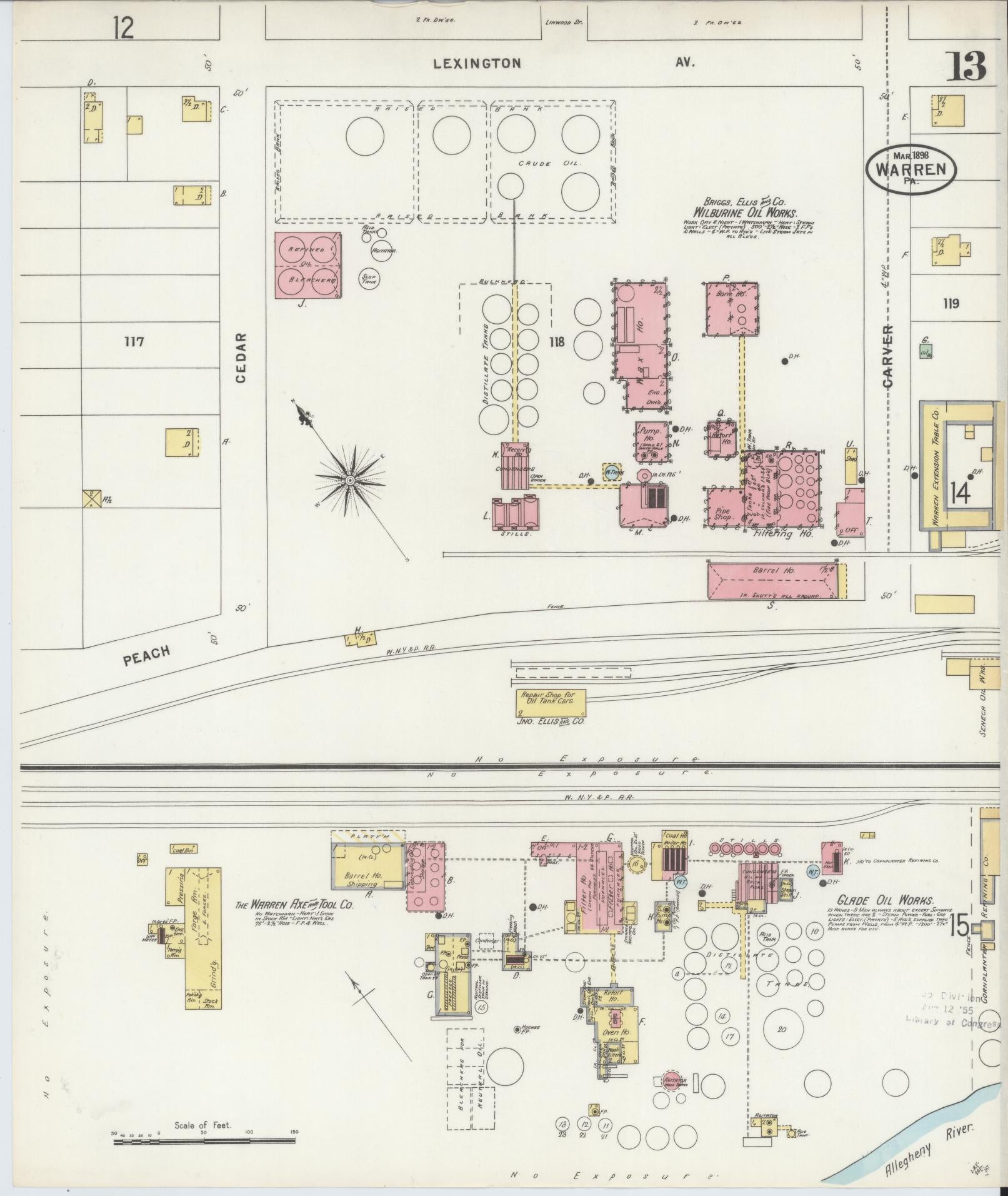 Sanborn Fire Insurance Map from Warren, Warren County, Pennsylvania (1898), Sheet #0013 - Complete Map Set gallery image, historic Sanborn map, vintage wall art, Pennsylvania Pennsylvania