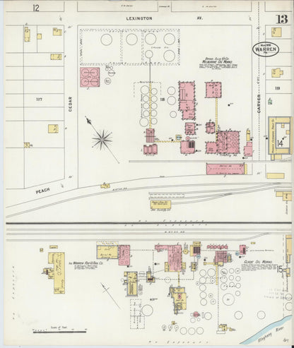 Sanborn Fire Insurance Map from Warren, Warren County, Pennsylvania (1898), Sheet #0013 - Complete Map Set gallery image, historic Sanborn map, vintage wall art, Pennsylvania Pennsylvania