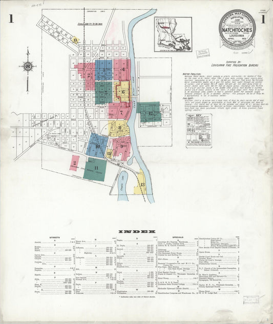 Sanborn Fire Insurance Map from Natchitoches, Natchitoches Parish, Louisiana. (1923) – Historic Sanborn Fire Insurance Map Print