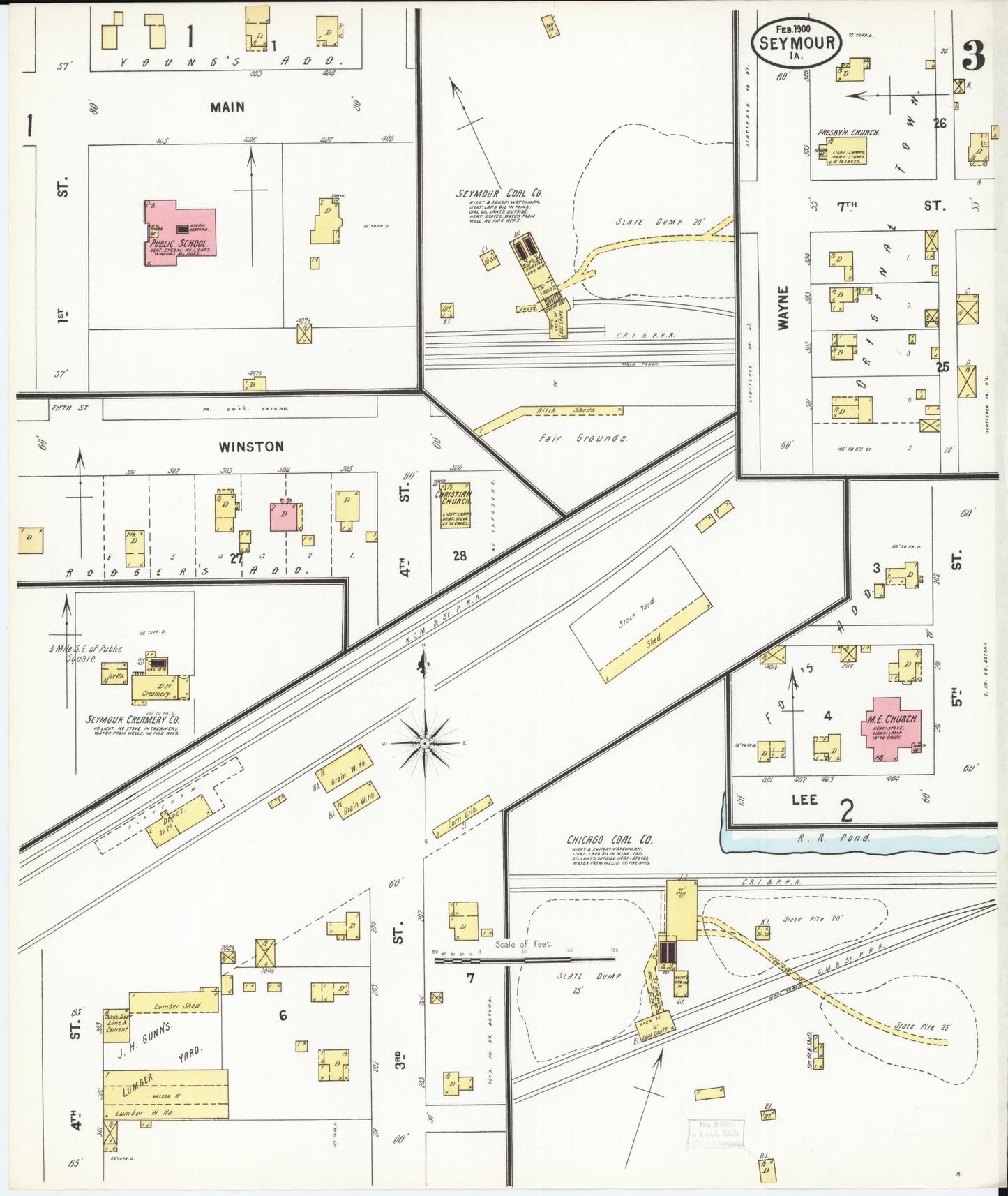 Sanborn Fire Insurance Map from Seymour, Wayne County, Iowa (1900), Sheet #0003 - Historic Sanborn Fire Insurance Map Print