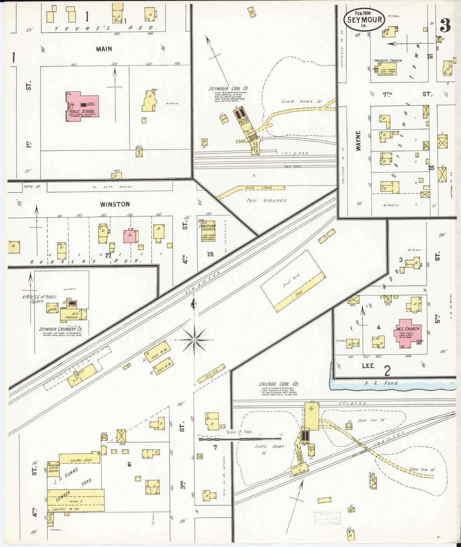 Sanborn Fire Insurance Map from Seymour, Wayne County, Iowa (1900), Sheet #0003 - Historic Sanborn Fire Insurance Map Print