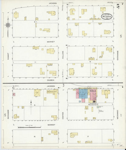 Sanborn Fire Insurance Map from Weimar, Colorado County, Texas (1912), Sheet #0005 - Complete Map Set gallery image, historic Sanborn map, vintage wall art, Texas Texas