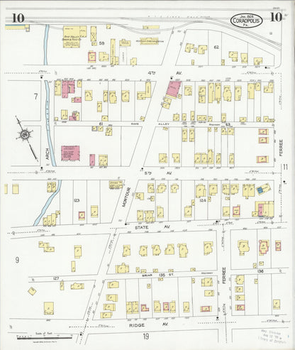 Sanborn Fire Insurance Map from Coraopolis, Allegheny County, Pennsylvania (1924), Sheet #0010 - Complete Map Set gallery image, historic Sanborn map, vintage wall art, Pennsylvania Pennsylvania