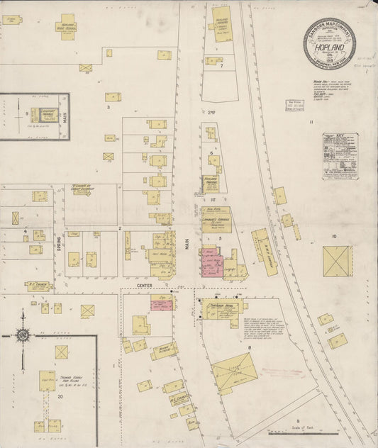 Sanborn Fire Insurance Map from Hopland, Mendocina County, California (1919), Sheet #0001 - Historic Sanborn Fire Insurance Map Print, vintage old map wall art, antique decor, genealogy gift, California California map