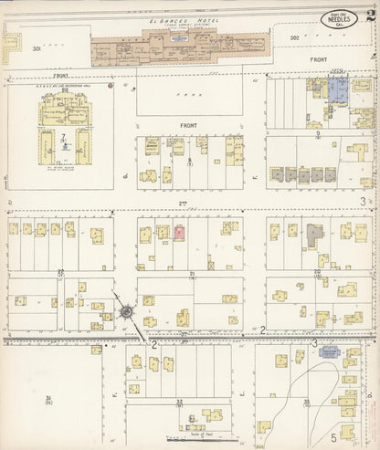 Sanborn Fire Insurance Map from Needles, San Bernardino County, California (1910), Sheet #0002 - Complete Map Set gallery image, historic Sanborn map, vintage wall art, California California