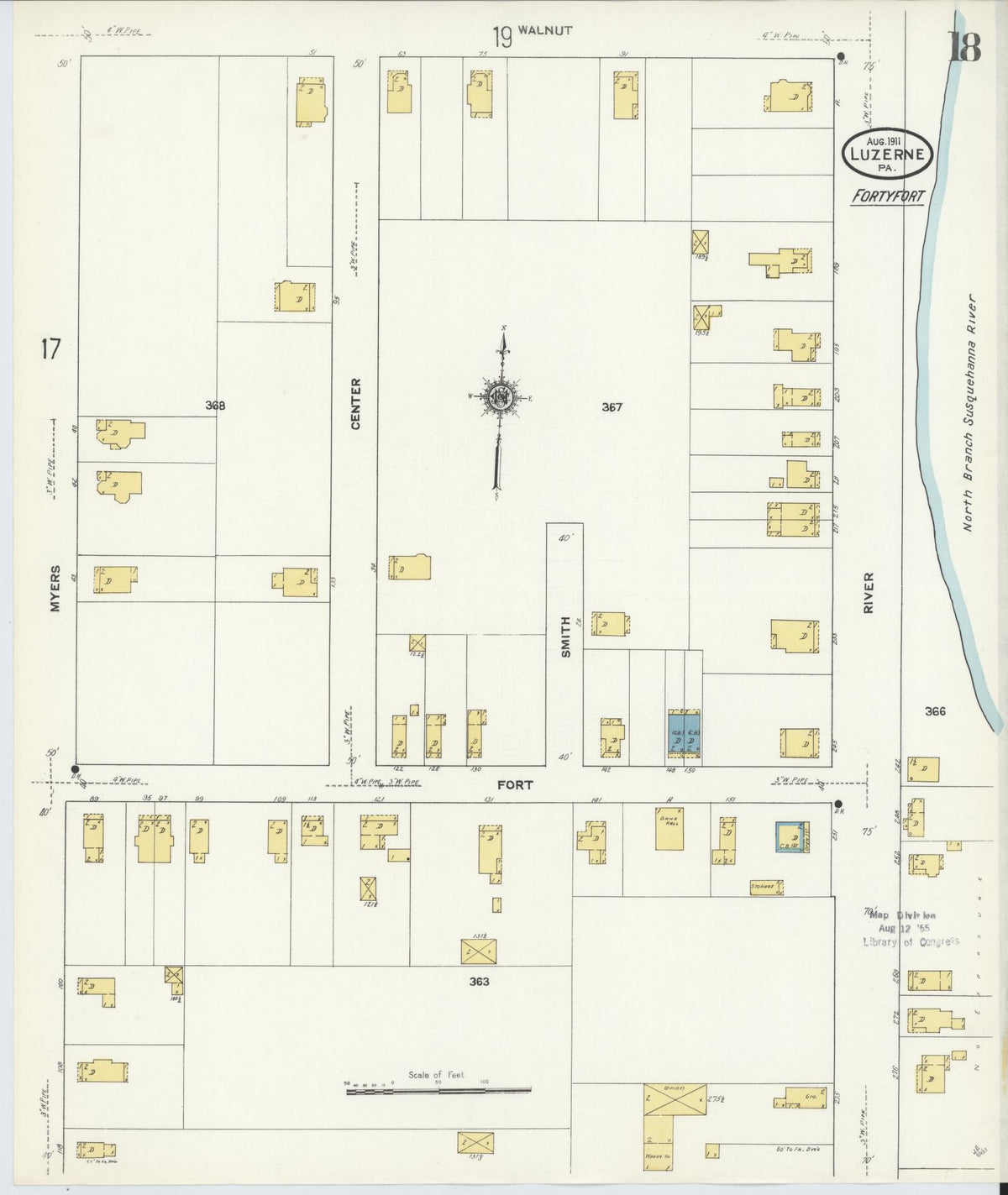 Sanborn Fire Insurance Map from Luzerne, Luzerne County, Pennsylvania (1911), Sheet #0018 - Complete Map Set gallery image, historic Sanborn map, vintage wall art, Pennsylvania Pennsylvania