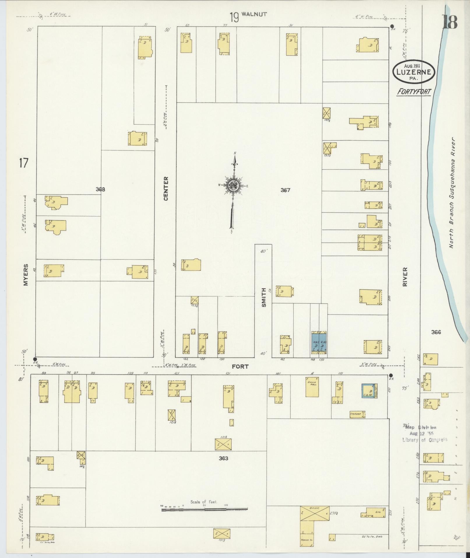 Sanborn Fire Insurance Map from Luzerne, Luzerne County, Pennsylvania (1911), Sheet #0018 - Complete Map Set gallery image, historic Sanborn map, vintage wall art, Pennsylvania Pennsylvania