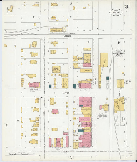 Sanborn Fire Insurance Map from Minonk, Woodford County, Illinois (1906), Sheet #0003 - Historic Sanborn Fire Insurance Map Print, vintage old map wall art, antique decor, genealogy gift, Illinois Illinois map