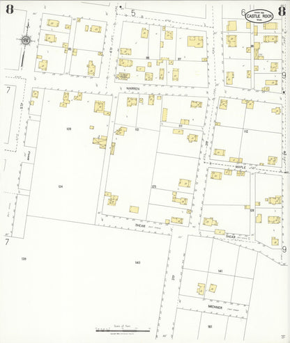 Sanborn Fire Insurance Map from Castle Rock, Cowlitz County, Washington (1928), Sheet #0008 - Complete Map Set gallery image, historic Sanborn map, vintage wall art, Washington Washington