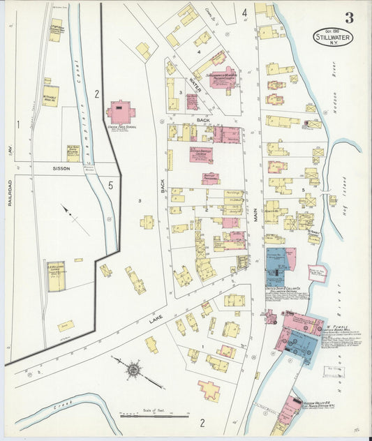 Sanborn Fire Insurance Map from Stillwater, Saratoga County, New York (1910), Sheet #0003 - Historic Sanborn Fire Insurance Map Print, vintage old map wall art, antique decor, genealogy gift, New York New York map