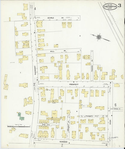 Sanborn Fire Insurance Map from East Hampton, Hampshire County, Massachusetts (1910), Sheet #0003 - Historic Sanborn Fire Insurance Map Print, vintage old map wall art, antique decor, genealogy gift, Massachusetts Massachusetts map