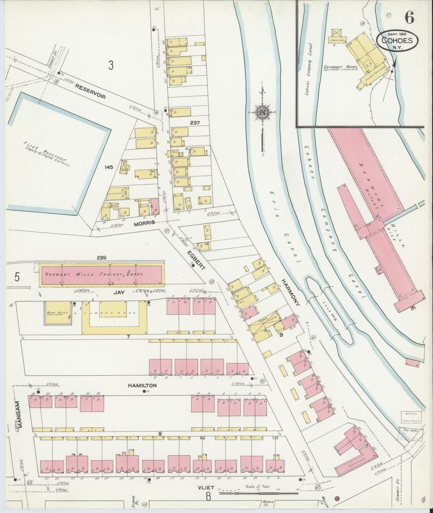 Sanborn Fire Insurance Map from Cohoes, Albany County, New York (1910), Sheet #0006 - Complete Map Set gallery image, historic Sanborn map, vintage wall art, New York New York