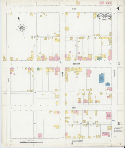 Sanborn Fire Insurance Map from Shepherdstown, Jefferson County, West Virginia (1904), Sheet #0004 - Complete Map Set gallery image, historic Sanborn map, vintage wall art, West Virginia West Virginia