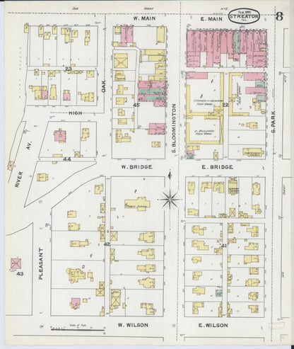 Sanborn Fire Insurance Map from Streator, La Salle County, Illinois (1892), Sheet #0008 - Complete Map Set gallery image, historic Sanborn map, vintage wall art, Illinois Illinois