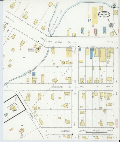Sanborn Fire Insurance Map from Lakeview, Montcalm County, Michigan (1918), Sheet #0002 - Complete Map Set gallery image, historic Sanborn map, vintage wall art, Michigan Michigan