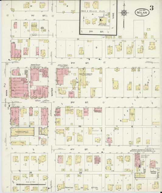 Sanborn Fire Insurance Map from Milan, Sullivan County, Missouri (1914), Sheet #0003 - Historic Sanborn Fire Insurance Map Print, vintage old map wall art, antique decor, genealogy gift, Missouri Missouri map