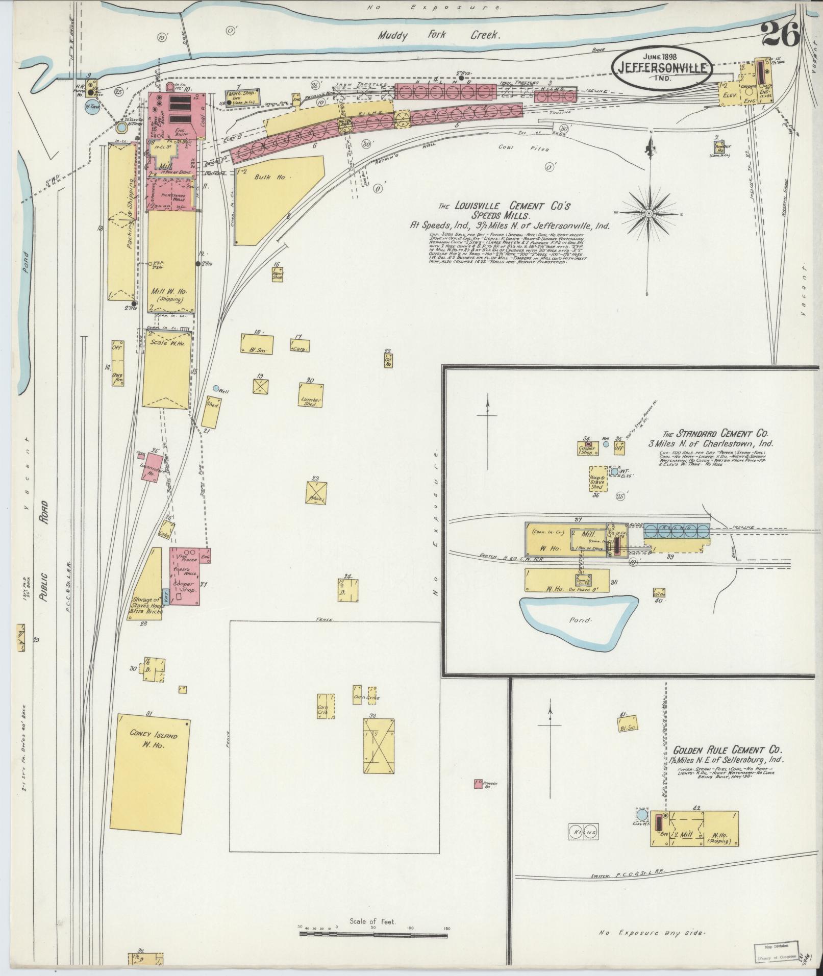 Sanborn Fire Insurance Map from Jeffersonville, Clark County, Indiana (1898), Sheet #0026 - Complete Map Set gallery image, historic Sanborn map, vintage wall art, Indiana Indiana