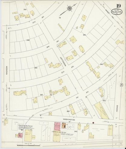 Sanborn Fire Insurance Map from Auburn, Androscoggin County, Maine (1914), Sheet #0019 - Complete Map Set gallery image, historic Sanborn map, vintage wall art, Maine Maine